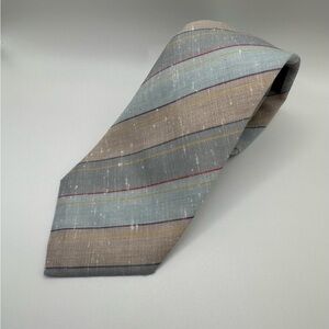 Vintage De Carlo Standard of Excellence Woven Silk Diagonal Stripe Woven Tie 57"